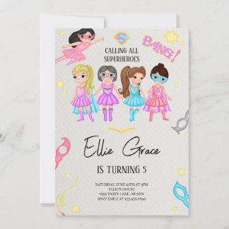 Girl Superheroes Einladung