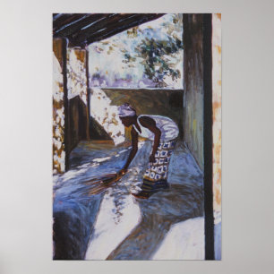 Girl Sweeping I 2002 Poster