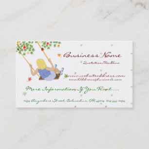 Girl Swinging/Herbstlaubs Business Cards Visitenkarte