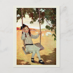 Girl Swinging Postkarte