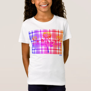 Girl-T - Shirt mit Karierten und grafischen Rose H