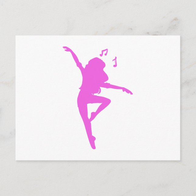 Girl-Tänzerin-Silhouette - Farbe auswählen Postkarte (Vorderseite)