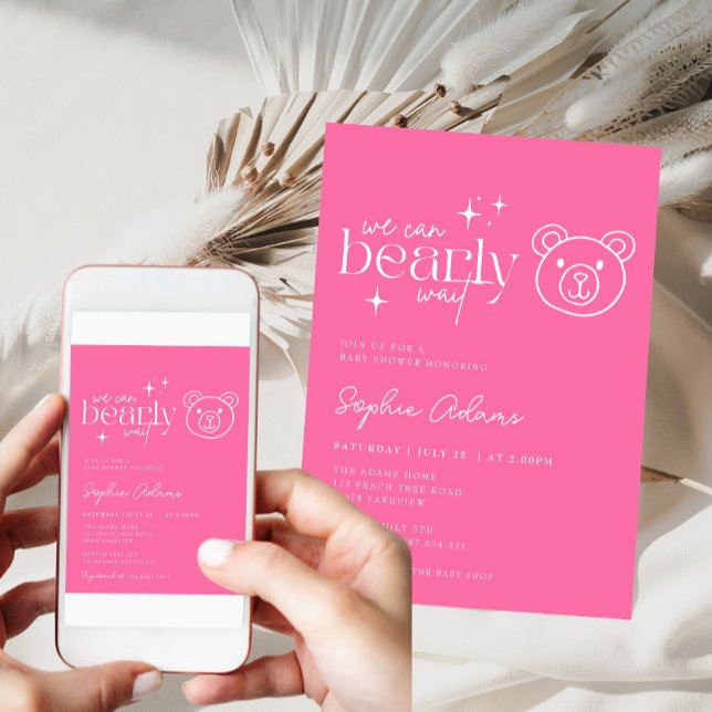 Girl Teddy Bear wir können frühes Abwarten Baby Du Einladung (Von Creator hochgeladen)