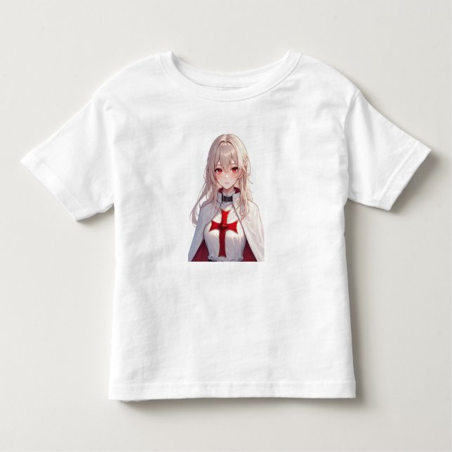Girl Templar Knight Crusader Toddler Tee Shirt (Vorderseite)