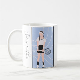 Girl Tennis Player Personalisiert Spielercoach Nam Kaffeetasse