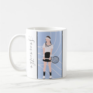 Girl Tennis Player Personalisiert Spielercoach Nam Kaffeetasse