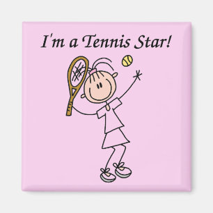 Girl Tennis Star T - Shirt und Geschenke Magnet