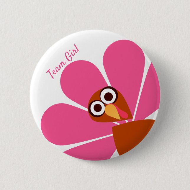Girl Thanksgiving Gender Reveal Button (Vorderseite)