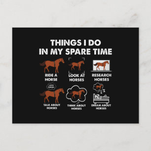 Girl Things I Do In My Spare Time Funny Horse Postkarte