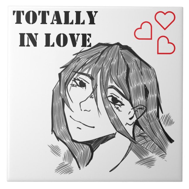 Girl totally in love lineart  fliese (Vorderseite)