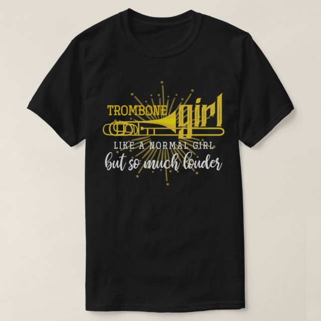 Girl Trombonist Trombone T-Shirt (Design vorne)