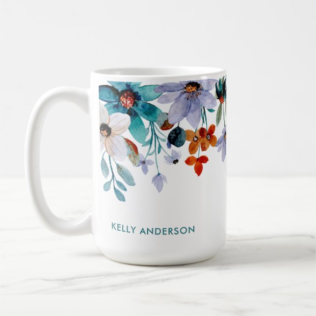 Girl Tropical Foliage Pattern Kaffeetasse (Links)