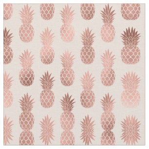 Girl Tropical Rose Goldenes Ananas Muster Stoff
