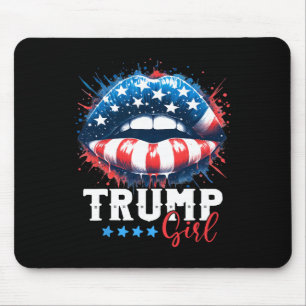 Girl Trump 2024 Wahl US-amerikanische Flagge Mousepad