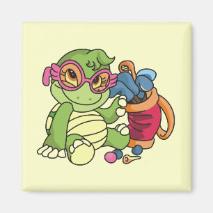 Girl Turtle Golfer Tshirts und Geschenke Magnet