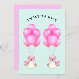Girl Twins Baby Shower Einladung