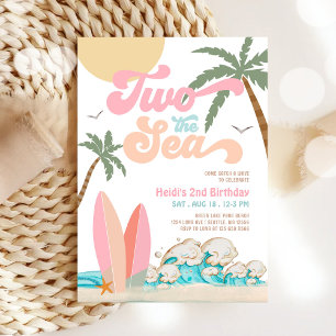 Girl TWO das SEA Surfen 2. Geburtstag Beach Party Einladung
