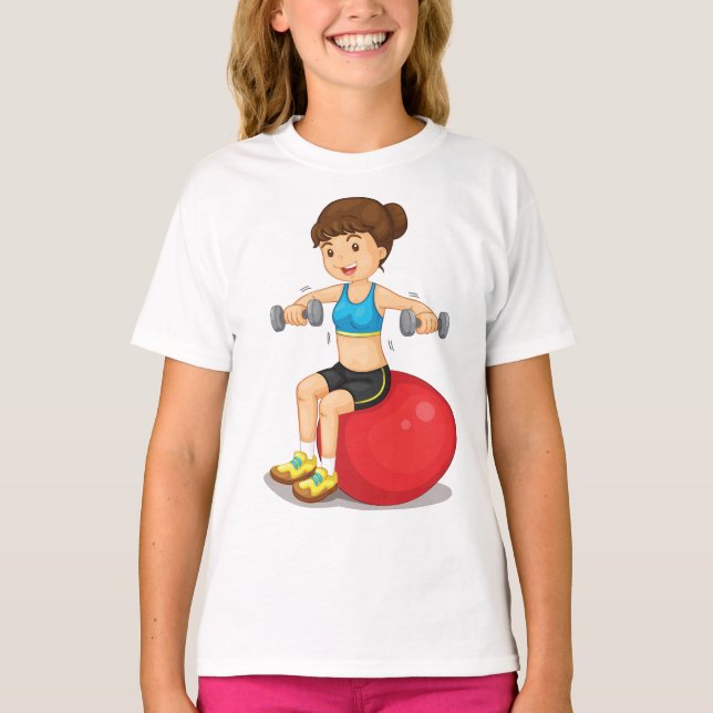Girl-Übungen mit Weight Girls T - Shirt (Vorderseite)