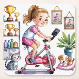 Girl-Übungsfahrrad Untersetzer Set