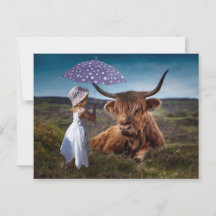 Girl Umbrella Bull Fotografie Postcross