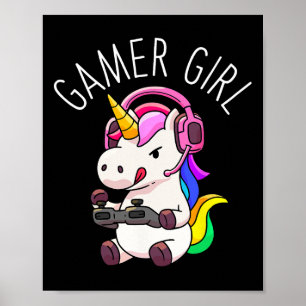Girl Unicorn Gaming Niedliches Videospiel Geschenk Poster