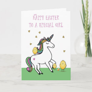 Girl Unicorn Ostern Wille zum Schlemmen Karte