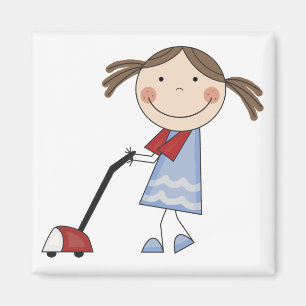 Girl Vacuuming Tshirts und Geschenke Magnet