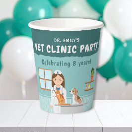 Girl Veterinarian Animal Hospital Kids' Birthday Pappbecher