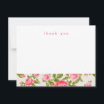 Girl Vintage Rose Einfach Danke Notizkarten Mitteilungskarte<br><div class="desc">Niedliche mädchenhafte romantische Hütte schicke Vintage Rose Blume Muster mit einem subtilen Imitat Stoffgewebe Textur und anpassbaren Text. Benutzen Sie als Dankeschön eine Notizkarte oder ändern Sie den Text,  um Ihren Namen monogram hinzuzufügen oder leer verlassen,  um eine Notiz für jeden Anlass zu schreiben!</div>