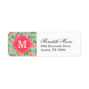 Girl-Vintage Rose Floral Monogramm