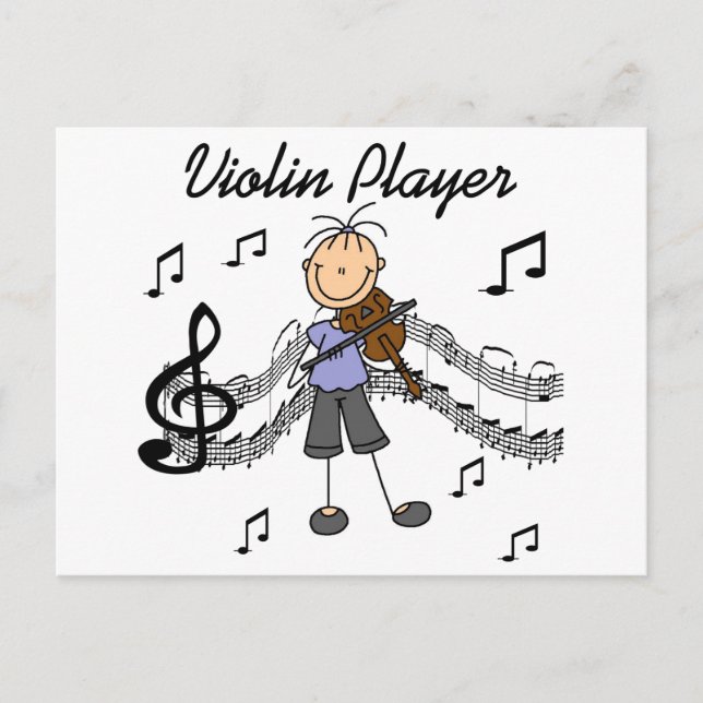 Girl Violin Player Tshirts und Geschenke Postkarte (Vorderseite)