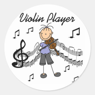 Girl Violin Player Tshirts und Geschenke Runder Aufkleber