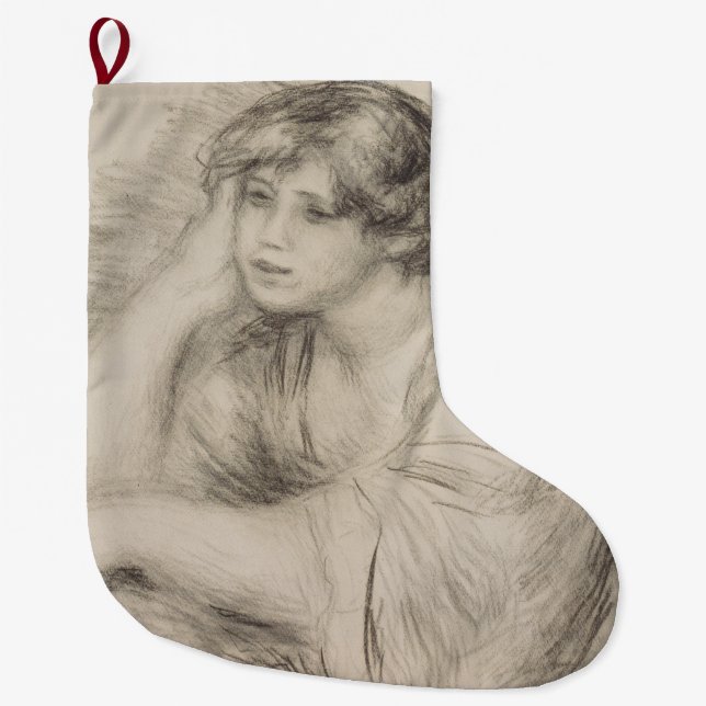 Girl (von Pierre-Auguste Renoir) Großer Weihnachtsstrumpf (Vorderseite)