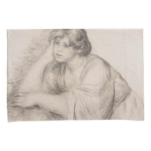 Girl (von Pierre-Auguste Renoir) Kissenbezug (Vorderseite-Rechts)