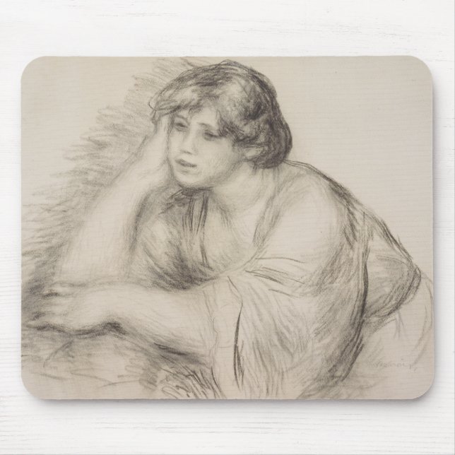Girl (von Pierre-Auguste Renoir) Mousepad (Vorne)