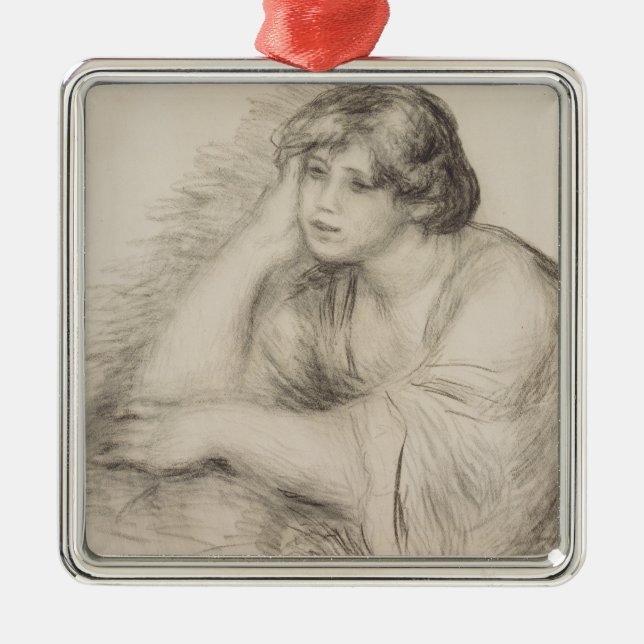 Girl (von Pierre-Auguste Renoir) Ornament Aus Metall (Vorne)
