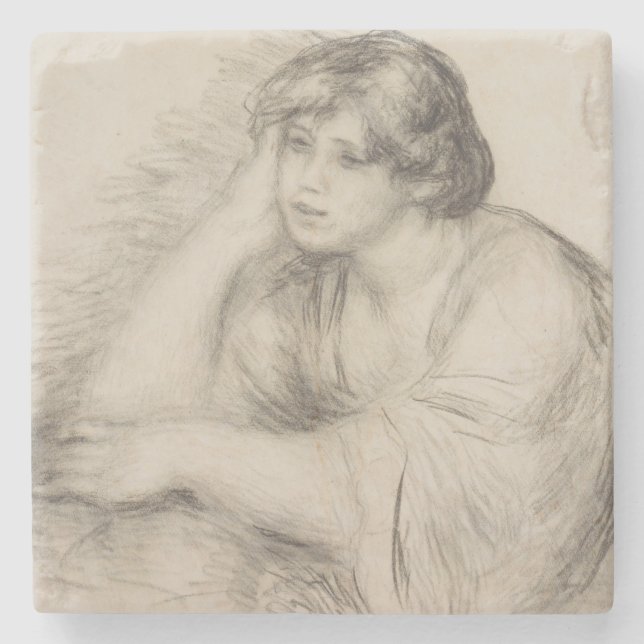 Girl (von Pierre-Auguste Renoir) Steinuntersetzer (Vorderseite)