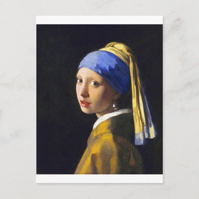 Girl w Pearl Earring ~ Vermeer Postkarte (Vorderseite)