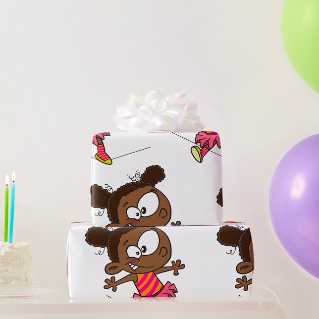 Girl Walking A Tightrope Geschenkpapier (Von Creator hochgeladen)