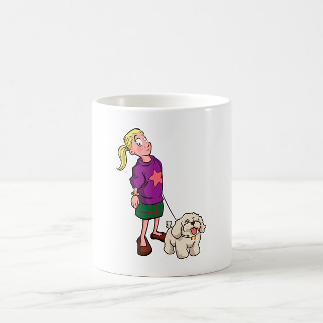 Girl Walking eine Hundekaffee-Tasse Kaffeetasse (Von Creator hochgeladen)
