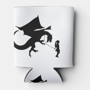 Girl Walking ihren Haustier Dragon Funny Gag Gesch Dosenkühler