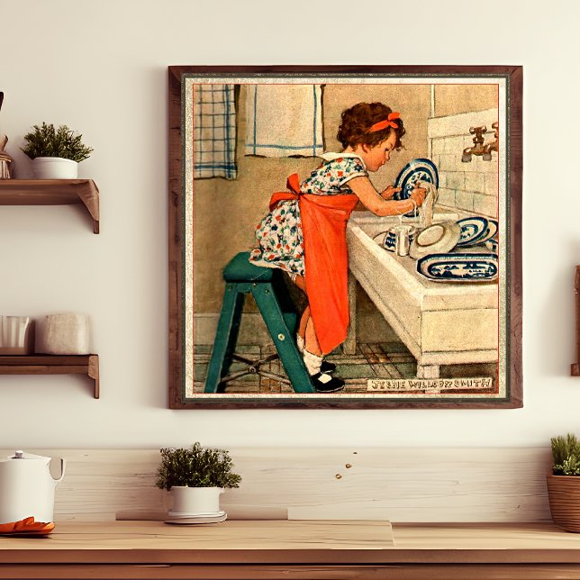 Girl Washing Geschirr von Jessie Willcox Smith Poster (Von Creator hochgeladen)