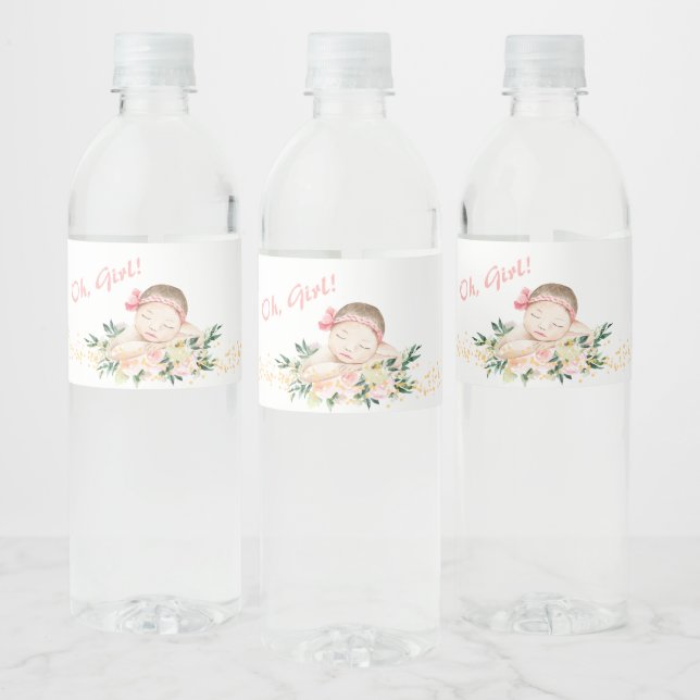 Girl Water Labels Kinderdusche mit Niedlichem Neug Wasserflaschenetikett (Flaschen)