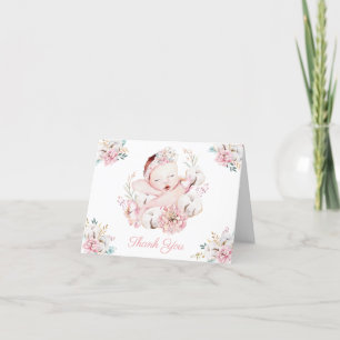 Girl Watercolor Baby Danke an die Karten