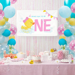 Girl Watercolor Duck Oh, was Spaß macht, ein Party Banner