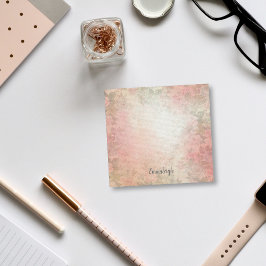 Girl Watercolor Floral Monogram | Rosa und Grün Post-it Klebezettel