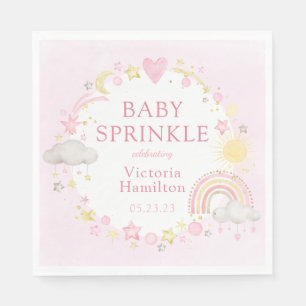 Girl Watercolor Rainbow Baby Sprinkle Serviette