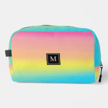 Girl Watercolor Rainbow Monogram School
