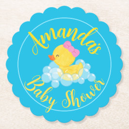 Girl Watercolor Rubber Duck Party Paper Untersetze Untersetzer