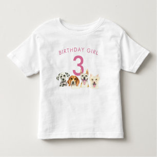 Girl Watercolor Welpenhunde Kleinkind T-shirt